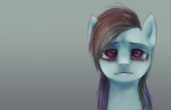 Size: 900x582 | Tagged: safe, artist:miokillerwinx, rainbow dash, pegasus, pony, crying, sad, solo, uncanny valley