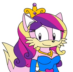 Size: 900x888 | Tagged: safe, artist:sparklesthestarfox, princess cadance, anthro, fox, solo, sonic the hedgehog (series), species swap