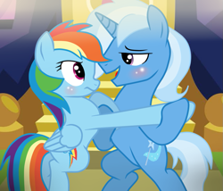 Size: 967x827 | Tagged: safe, artist:missxxfofa123, derpibooru import, rainbow dash, tristan, trixie, pegasus, pony, female, half r63 shipping, male, rule 63, shipping, straight, trixdash