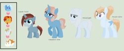 Size: 1280x530 | Tagged: safe, artist:shadowgaming12, derpibooru import, fire streak, prince blueblood, sunburst, trixie, oc, oc:azure glow, oc:lunar twirl, oc:moonlight, oc:sapphire star, pegasus, pony, unicorn, base used, bluetrix, colt, female, green background, half-siblings, male, mare, offspring, parent:fire streak, parent:prince blueblood, parent:trixie, parents:bluetrix, parents:trixburst, shipping, siblings, simple background, stallion, straight, trixburst