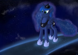 Size: 1280x905 | Tagged: safe, artist:lolopolko, princess luna, alicorn, pony, solo, space, stars