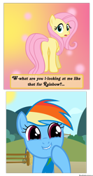 Size: 1699x3193 | Tagged: dead source, safe, artist:navitaserussirus, fluttershy, rainbow dash, pegasus, pony, female, flutterbutt, flutterdash, lesbian, plot, shipping