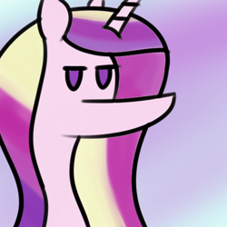 Size: 512x512 | Tagged: safe, artist:gustav tremendous, princess cadance, alicorn, pony, female, horn, solo, wtf