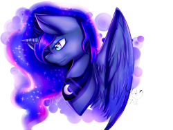 Size: 1591x1200 | Tagged: safe, artist:yunanoh, princess luna, alicorn, pony, bust, portrait, solo