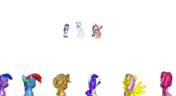 Size: 2786x1524 | Tagged: safe, applejack, fluttershy, pinkie pie, princess cadance, rainbow dash, rarity, shining armor, twilight sparkle, oc, oc:anonymous, alicorn, earth pony, pegasus, pony, unicorn, mane six