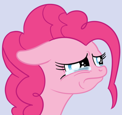 Size: 1066x1000 | Tagged: safe, artist:flashinthepan, pinkie pie, earth pony, pony, about to cry, alone, crying, frown, reaction image, sad, sad eyes, solo, tears of pain