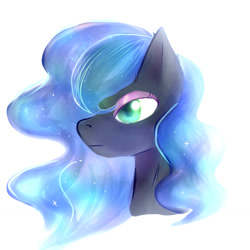 Size: 1280x1280 | Tagged: safe, artist:konnyart, princess luna, alicorn, pony, bust, colored pupils, portrait, solo