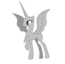 Size: 900x889 | Tagged: safe, artist:colossalstinker, princess luna, oc, alicorn, pony, alicorn oc, bald, base, simple background, solo, transparent background, ultimate luna