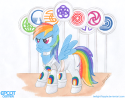 Size: 1000x785 | Tagged: safe, artist:foxxy-arts, rainbow dash, pegasus, pony, anniversary, communicore, disney, epcot, epcot center, horizons, journey into imagination, spaceship earth, the land, universe of energy, walt disney world, world of motion