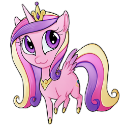 Size: 1000x1000 | Tagged: safe, artist:louiseweird, princess cadance, alicorn, pony, crown, female, horn, mare, multicolored mane, solo