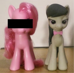 Size: 467x457 | Tagged: safe, artist:hashbro, octavia melody, pinkie pie, earth pony, pony, 3d, 3d print, brushable, censored, photo, toy