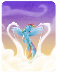 Size: 900x1135 | Tagged: safe, artist:kiki-kit, rainbow dash, pegasus, pony, cloud, cloudy, cute, dashabetes, eyes closed, female, flying, mare, sky, solo