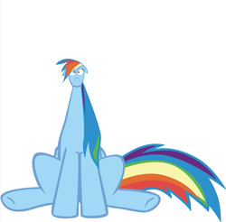 Size: 931x916 | Tagged: safe, rainbow dash, pegasus, pony, female, mare, simple background, small head, solo, white background