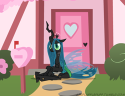 Size: 650x500 | Tagged: safe, artist:mixermike622, queen chrysalis, changeling, changeling queen, female, green eyes, horn, solo