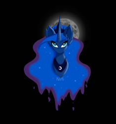 Size: 1280x1366 | Tagged: safe, artist:niniibear, princess luna, alicorn, pony, bust, cute, design, ear fluff, solo