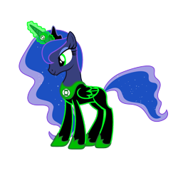 Size: 1152x1152 | Tagged: safe, artist:motownwarrior01, artist:yanoda, princess luna, alicorn, pony, dc comics, green lantern, green lantern (comic), green lantern corps, horn ring, simple background, solo, transparent background