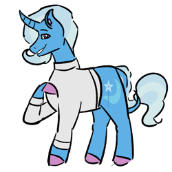 Size: 1063x1063 | Tagged: safe, artist:lieutenantcactus, artist:polyquestria, derpibooru import, tristan, trixie, pony, implied gay, rule 63