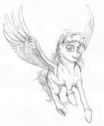 Size: 659x800 | Tagged: safe, rainbow dash, pegasus, pony, female, mare, realistic, simple background, solo, traditional art, white background