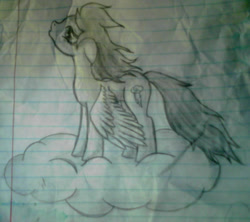 Size: 900x798 | Tagged: safe, artist:skitzofranticwafflez, rainbow dash, pegasus, pony, female, mare, solo