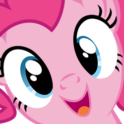 Size: 5000x5000 | Tagged: safe, artist:drpancakees, pinkie pie, earth pony, pony, absurd resolution, close-up, face, female, hi anon, looking at you, mare, meme, open mouth, open smile, smiling, smiling at you, solo