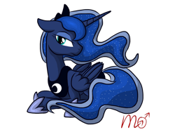 Size: 1024x768 | Tagged: safe, artist:siekit442, princess luna, alicorn, pony, lidded eyes, looking at you, prone, simple background, solo, transparent background, unamused