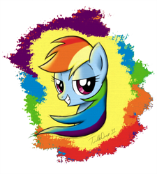 Size: 800x889 | Tagged: safe, artist:twiddlechimp, rainbow dash, pegasus, pony, bust, portrait, profile, solo