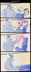 Size: 567x1300 | Tagged: safe, artist:neroscottkennedy, iron will, pinkie pie, earth pony, pony, comic, parody