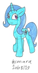 Size: 573x1087 | Tagged: safe, artist:cmara, derpibooru import, trixie, pony, unicorn, solo, traditional art