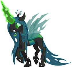 Size: 6500x6007 | Tagged: safe, artist:theshadowstone, queen chrysalis, changeling, changeling queen, absurd resolution, magic, solo, tongue out