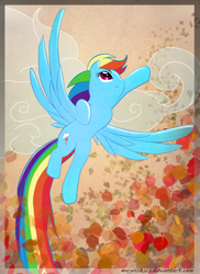Size: 842x1158 | Tagged: safe, artist:muranskies, rainbow dash, pegasus, pony, blue mane, female, mare, multicolored mane