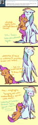 Size: 500x1614 | Tagged: safe, artist:feathersandink, rainbow dash, scootaloo, pegasus, pony, ask, comic, flying, hug, that scootaloo, tumblr