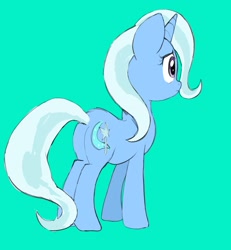 Size: 1776x1918 | Tagged: safe, artist:cottonbudfilly, derpibooru import, trixie, pony, unicorn, female, green background, simple background, solo, worried