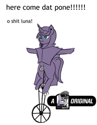 Size: 4252x5480 | Tagged: source needed, safe, artist:pixeloosh, maud pie, princess luna, alicorn, pony, absurd resolution, dat boi, meme, t pose, unicycle, vulgar