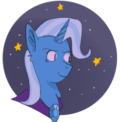 Size: 640x640 | Tagged: safe, artist:theuselessgarbage, derpibooru import, trixie, pony, unicorn, bust, solo
