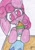 Size: 2401x3445 | Tagged: safe, artist:cuddlelamb, princess luna, oc, alicorn, pony, baby, baby bottle, baby pony, diaper, male to female, pub, rule 63, traditional art