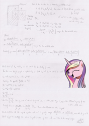 Size: 1151x1628 | Tagged: safe, artist:parclytaxel, princess cadance, alicorn, pony, alpha compositing, cadance laughs at your misery, exploitable meme, fancy mathematics, math, meme, obligatory pony, opacity