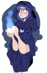 Size: 2300x3544 | Tagged: safe, artist:mili-kat, princess luna, human, a hearth's warming tail, cloak, clothes, humanized, solo, spirit of hearth's warming yet to come