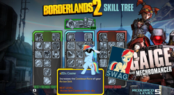 Size: 1186x644 | Tagged: safe, rainbow dash, pegasus, pony, 20% cooler, borderlands, borderlands 2, mechromancer, skilltrees, swag