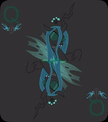 Size: 1920x2160 | Tagged: safe, queen chrysalis, changeling, changeling queen, emblem, female, playing card