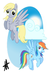 Size: 1024x1474 | Tagged: safe, artist:ardas91, artist:metaldrakon, derpy hooves, rainbow dash, pegasus, pony, female, mare