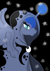 Size: 1024x1448 | Tagged: safe, artist:bewarethemusicman, princess luna, alicorn, pony, a hearth's warming tail, cloak, clothes, magic, solo, spirit of hearth's warming yet to come