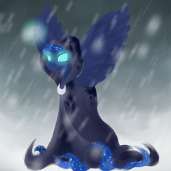 Size: 800x800 | Tagged: safe, artist:timid tracks, princess luna, alicorn, pony, a hearth's warming tail, ask-luna-and-tiberius, solo, spirit of hearth's warming yet to come