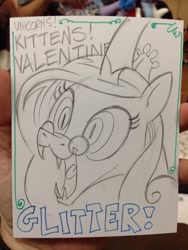 Size: 768x1024 | Tagged: safe, artist:andypriceart, queen chrysalis, reversalis, changeling, changeling queen, glasses, solo, traditional art