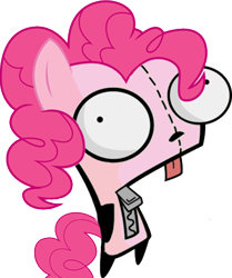 Size: 320x383 | Tagged: safe, pinkie pie, earth pony, pony, female, gir, invader zim, pink coat, pink mane, pink tail, smiling