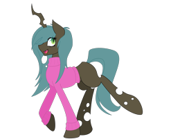 Size: 2048x1644 | Tagged: safe, artist:dubsteppegasister, queen chrysalis, changeling, changeling queen, nymph, clothes, cute, cutealis, female, filly, filly queen chrysalis, foal, looking at you, open mouth, simple background, smiling, smiling at you, solo, sweater, teenager, transparent background, vector, younger