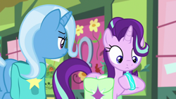 Size: 1280x720 | Tagged: safe, derpibooru import, screencap, starlight glimmer, trixie, pony, student counsel