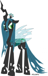 Size: 3000x4743 | Tagged: safe, artist:mixiepie, princess cadance, queen chrysalis, changeling, changeling queen, body swap, cutie mark, female, high res, simple background, solo, swapped cutie marks, transparent background, vector, what my cutie mark is telling me