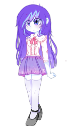 Size: 421x766 | Tagged: safe, artist:windymils, oc, oc only, oc:windy, equestria girls, clothes, cute, equestria girls-ified, female, mary janes, ocbetes, raised leg, shoes, simple background, skirt, socks, solo, standing, thigh highs, transparent background, zettai ryouiki