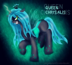 Size: 1024x933 | Tagged: safe, artist:espeonumbreonlover, queen chrysalis, changeling, changeling queen, female, open mouth, solo