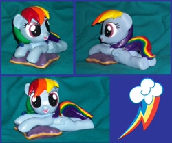 Size: 2856x2384 | Tagged: safe, artist:madponyscientist, rainbow dash, filly, filly rainbow dash, high res, irl, photo, pillow, sculpture, solo